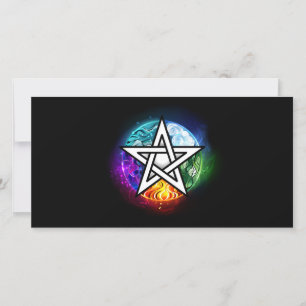 Wiccan pentagram thank you card