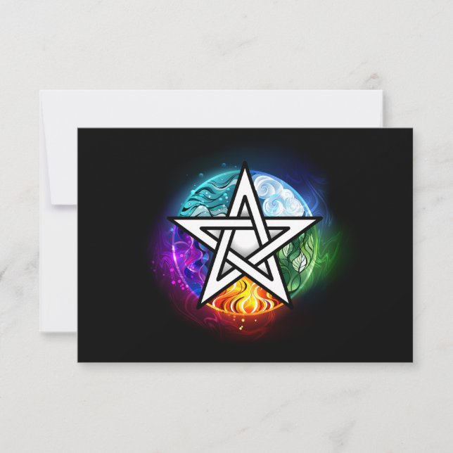 Wiccan pentagram thank you card (Front)