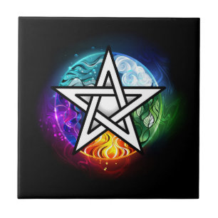 Wiccan pentagram tile