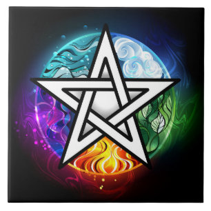 Wiccan pentagram tile
