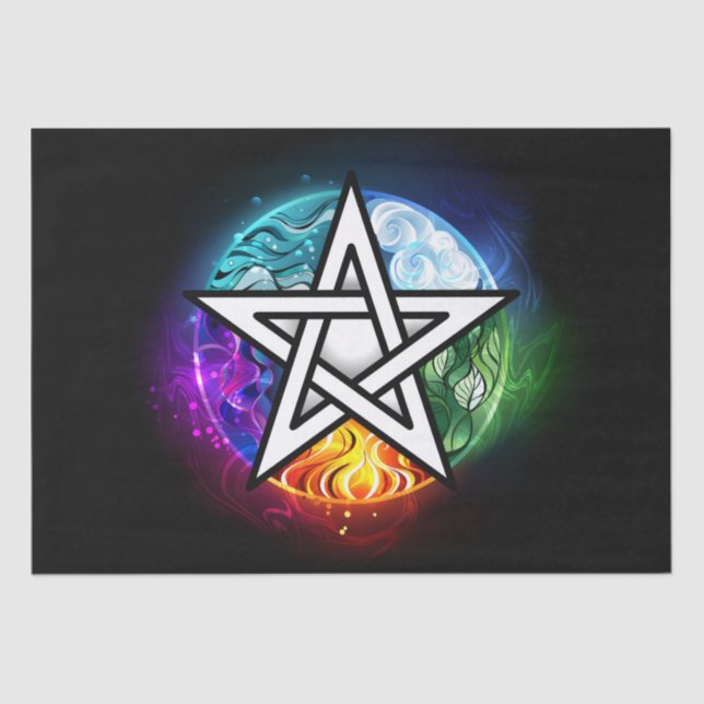 Wiccan pentagram tissue paper (Front)