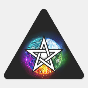 Wiccan pentagram triangle sticker