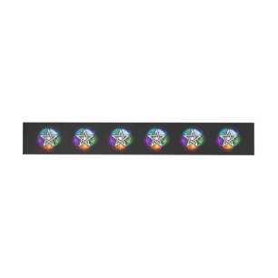 Wiccan pentagram wrap around label