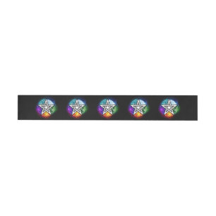 Wiccan pentagram wraparound address label