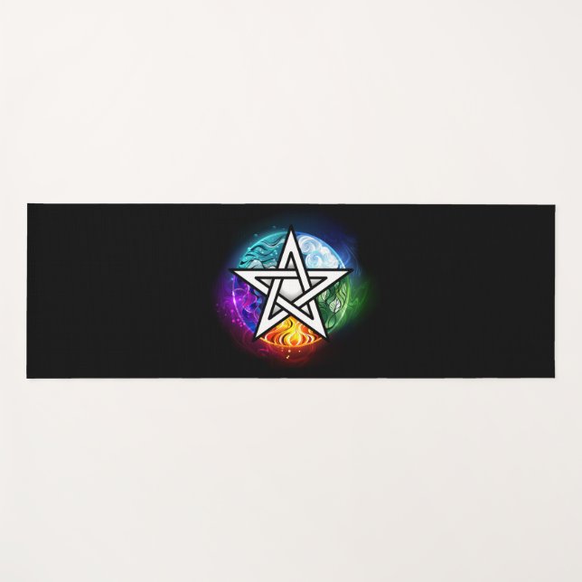 Wiccan pentagram yoga mat (Front (Horizontal))