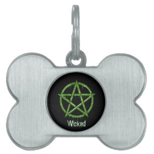 Wiccan Pet GREEN Personalised ID Tag