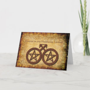 Wiccan Rustic Handfasting Card for Gay Grooms