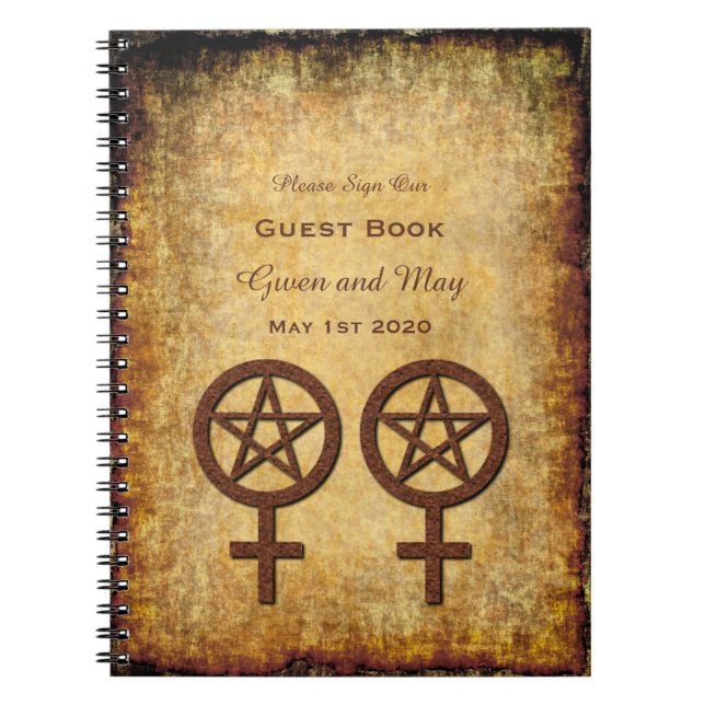 Wiccan Rustic Lesbian Handfasting Guest Book (Front)