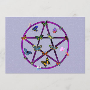 Wiccan Star and Butterflies Invitation
