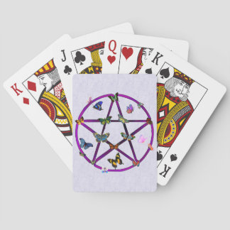 Wiccan Star and Butterflies Playing Cards