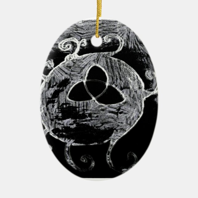 wiccan symbol for the witches ceramic tree decoration (Front)