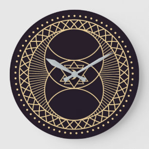 Wiccan Symbols Large Clock