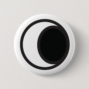 Wiccan Waning Moon Symbol 6 Cm Round Badge