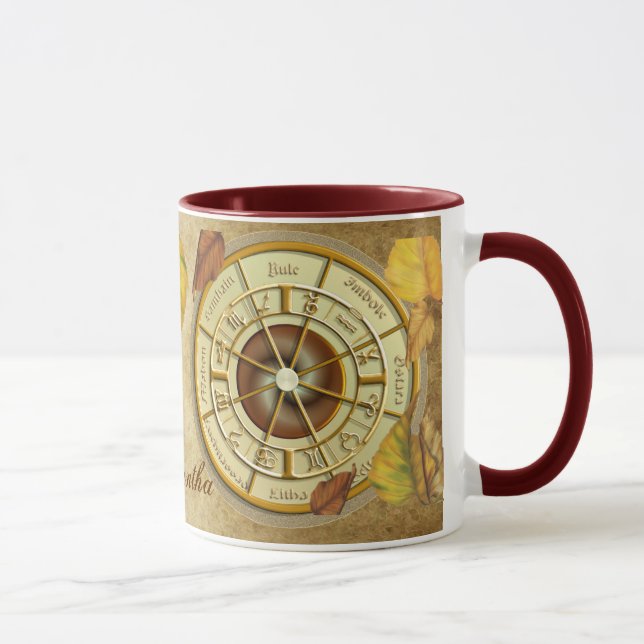 Wiccan Wheel of the Year Personalised Mug (Right)