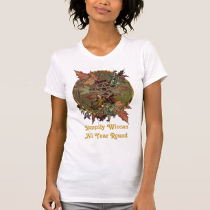 Wiccan Wheel With Pentacle T-Shirt
