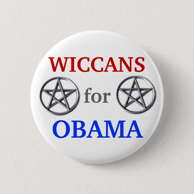 Wiccans for Obama 2012 button (Front)