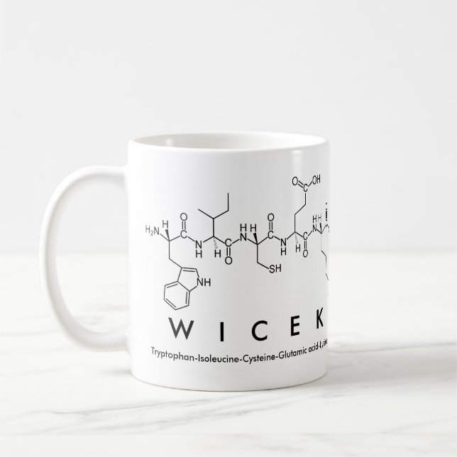Wicek peptide name mug (Left)