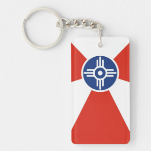 Wichita city flag Kansas state America country Key Ring