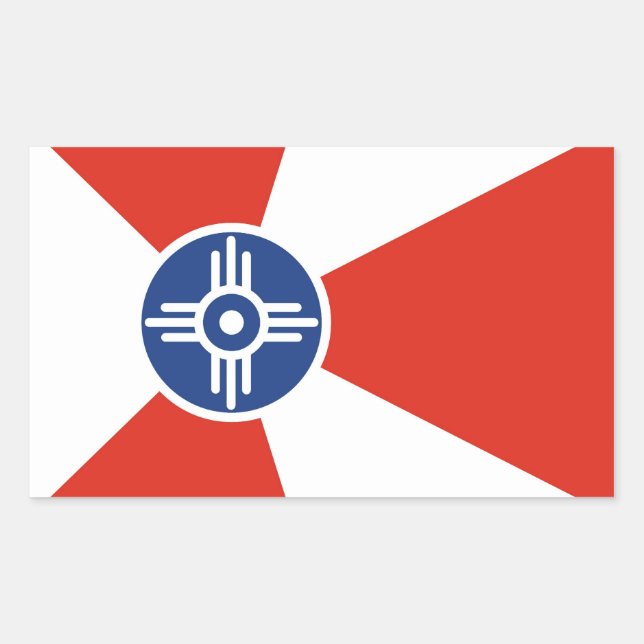 Wichita city flag  Kansas state America country Rectangular Sticker (Front)