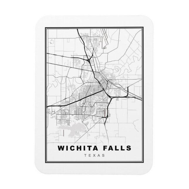 Wichita Falls Map Magnet (Vertical)