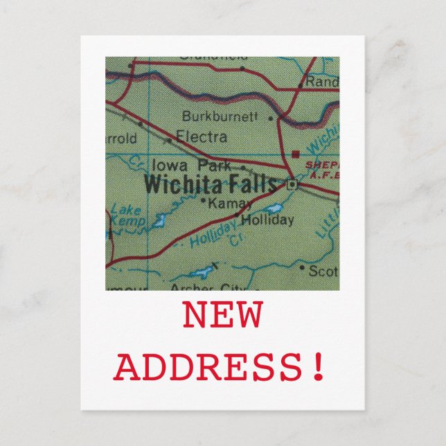 Wichita Falls New Address announcement (Front)