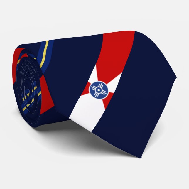 Wichita (Kansas) city flag Neck Tie (Rolled)