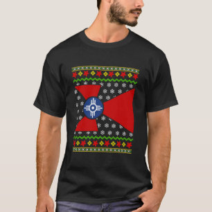 Wichita Kansas Flag Christmas Ugly Essential  T-Shirt