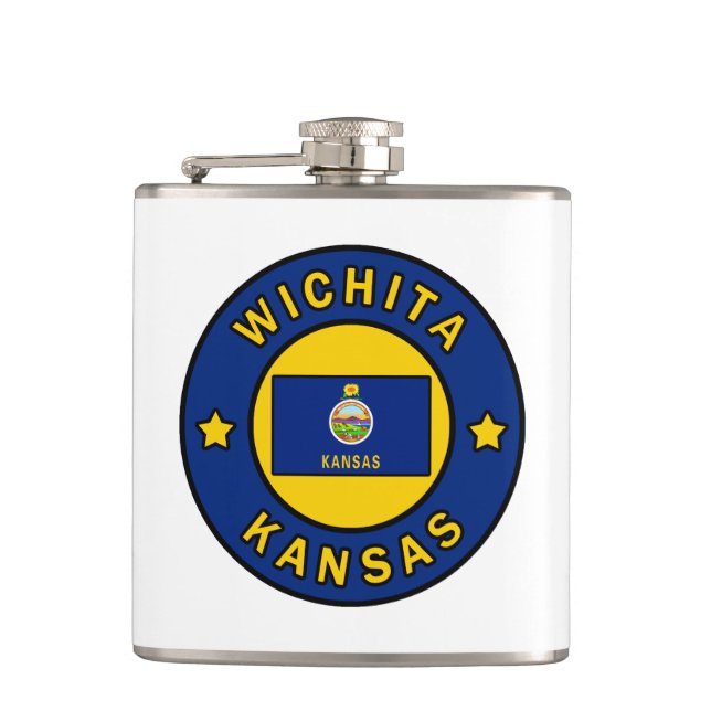 Wichita Kansas Hip Flask (Front)