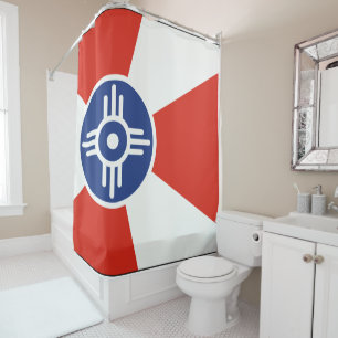 Wichita Kansas ICT Flag Shower Curtain