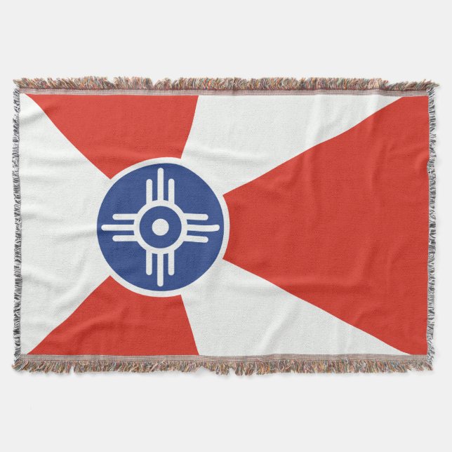 Wichita Kansas ICT Flag Throw Blanket (Front)