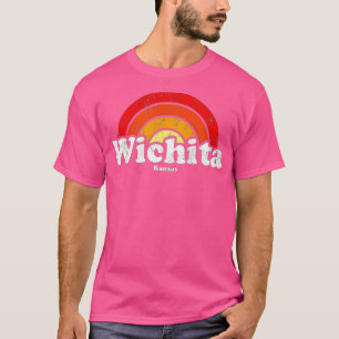 Wichita Kansas KS Vintage 70s Retro Rainbow Design T-Shirt