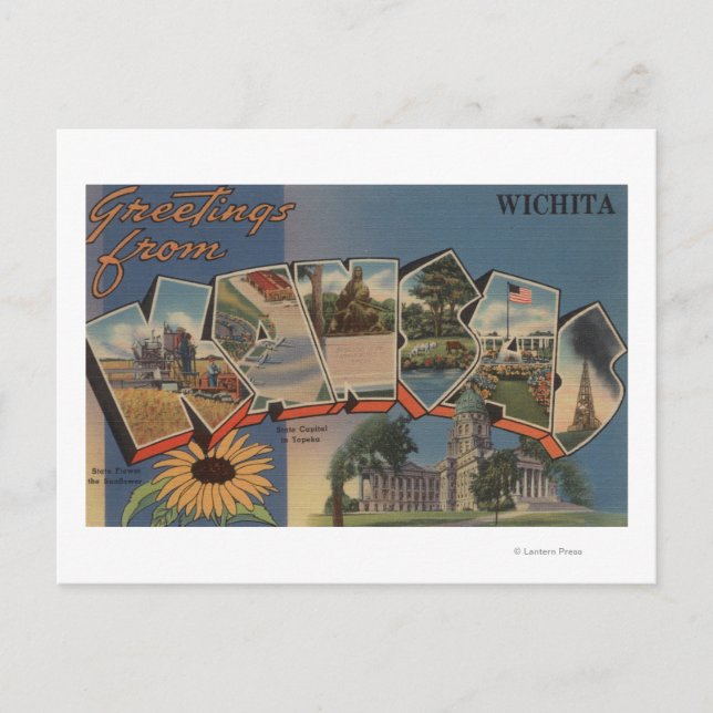 Wichita, Kansas - Large Letter Scenes Postcard (Front)