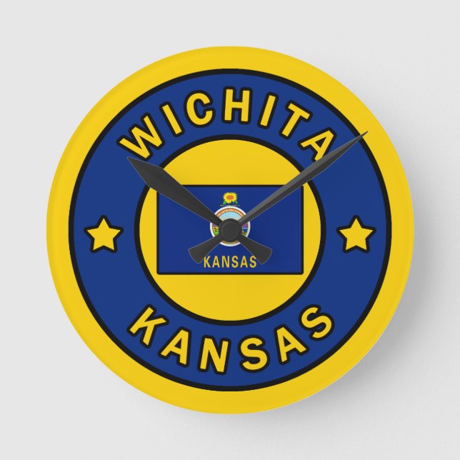 Wichita Kansas Round Clock (Front)