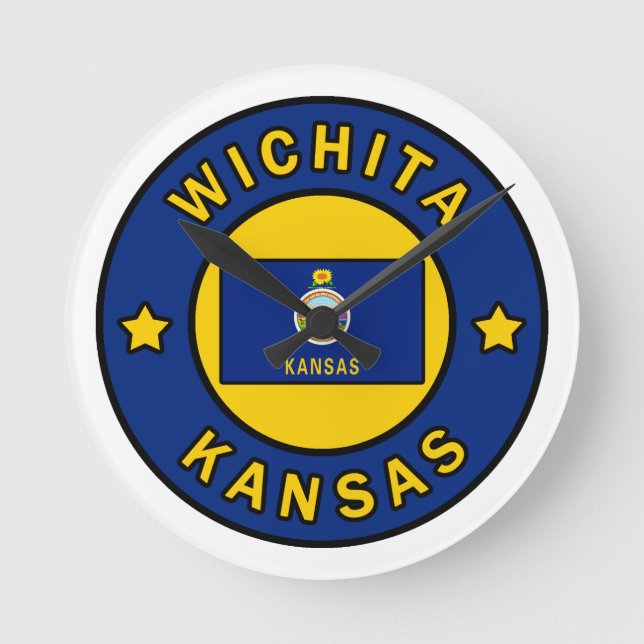 Wichita Kansas Round Clock (Front)