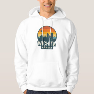 Wichita Kansas Skyline Sunset Modern Retro City Hoodie