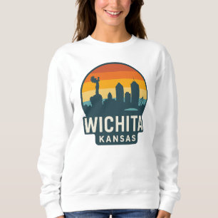 Wichita Kansas Skyline Sunset Modern Retro City Sweatshirt