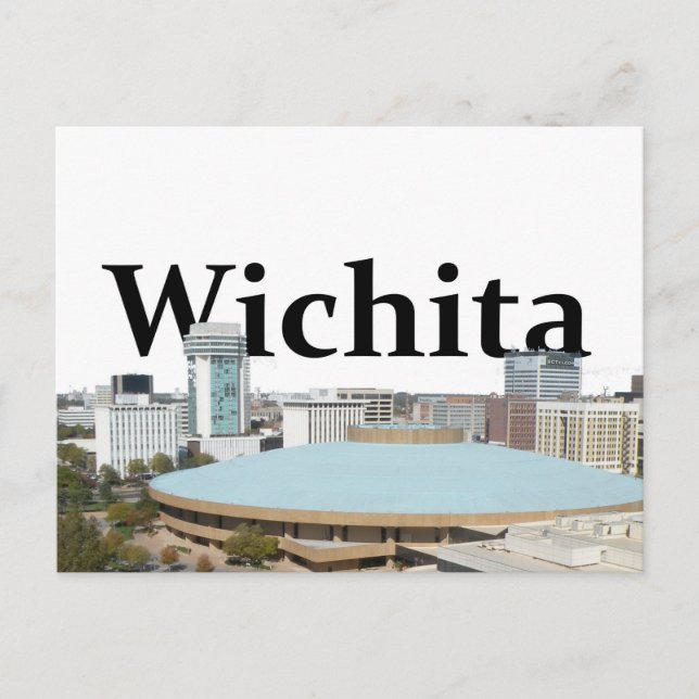 Wichita Kansas Skyline with Wichita in the Sky Postcard (Front)