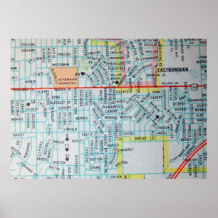 Wichita, KS Vintage Map Poster