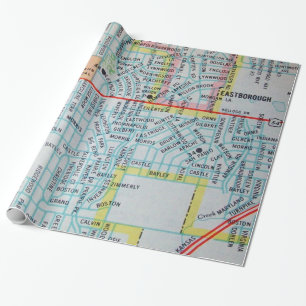 Wichita, KS Vintage Map Wrapping Paper