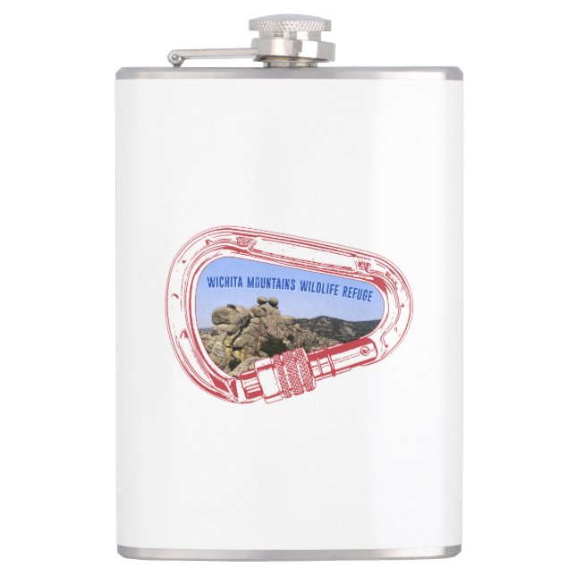 Wichita Mountains Climbing Carabiner Hip Flask (Front)