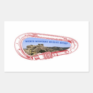 Wichita Mountains Climbing Carabiner Rectangular Sticker