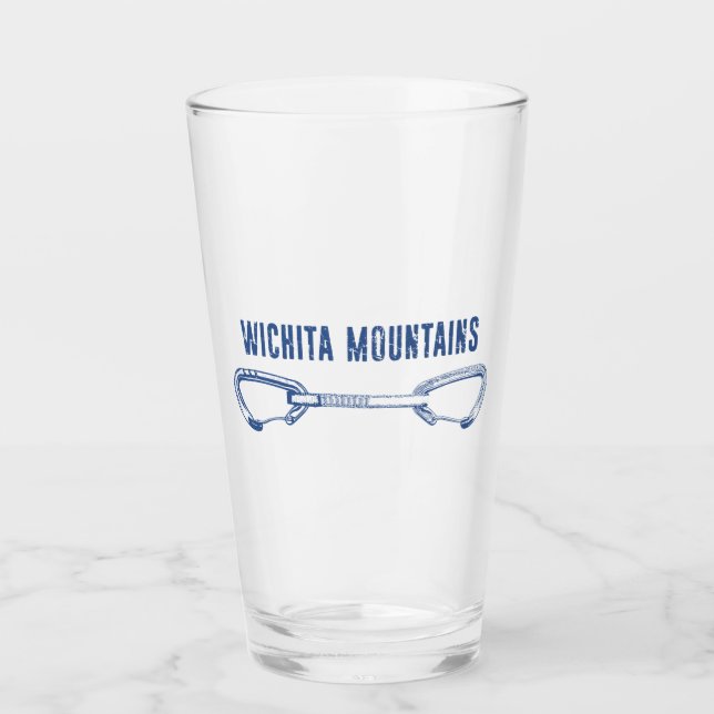 Wichita Mountains Rock Climbing Quickdraw Glass (Front)