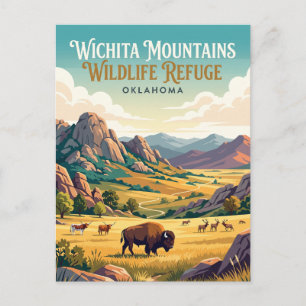 Wichita Mountains Wildlife Refuge Oklahoma Postcard