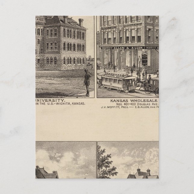 Wichita University, Kansas Postcard (Front)