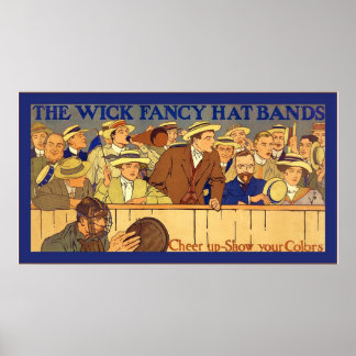 Wick Fancy Hat Bands ~ Vintage Advertising Poster