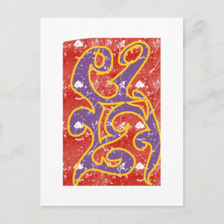 wicked abstract tribal design postcard