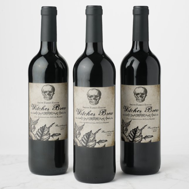 Wicked Affair Halloween - Witches Brew Wine Label (Bottles)