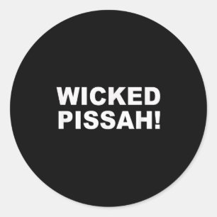 Wicked Ah! Funny Awesome Er New England  Classic Round Sticker