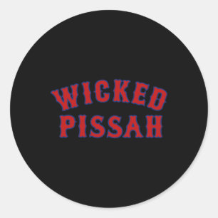 Wicked Ah Funny Er Boston New England Southie Gift Classic Round Sticker