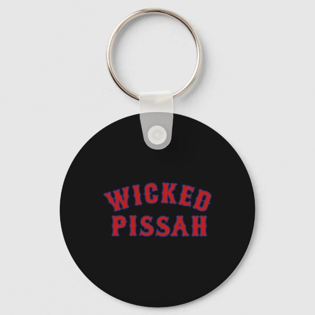 Wicked Ah Funny Er Boston New England Southie Gift Key Ring (Front)